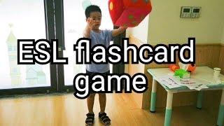 ESL flashcard game: hoops, dice and flashcards