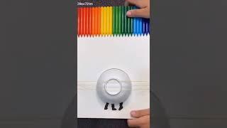 The Art of Melting Crayons to Make Rain#shorts