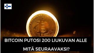 Bitcoin putosi 200 liukuvan alle. Mitä seuraavaksi?