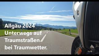 Auf BMW GS1250 und Ducati Multistrada bei Traumwetter unterwegs im Allgäu.