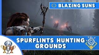 Horizon Zero Dawn Blazing Sun Trials Guide - Spurflints Hunting Grounds (Watch Out, Stalker, Crate)