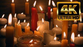 2 Hours Burning Candles and relaxing music in 4K. Cinematic look in 24fps. No Loops