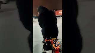 детский снегокат с мотором и корыто в деле! Гусяничный модуль с двумя большими детьми! ZIP-Agro