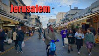 Jerusalem from Davidka Square to Mahane Yehuda Market. City tram