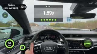 Audi RS-6 C8  0-100 km/h 2.97s, 100-200 km/h 6.2s, 1/4 mile 10.52s