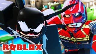 ВЕНОМ И КАПИТАН МАРВЕЛ ПРОТИВ ЗАКЛЮЧЕННЫХ | симулятор героя ROBLOX | роблокс герои Володя и Пиксель