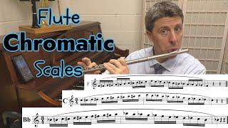FLUTE Chromatic Scales - Bb C & F