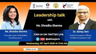 Learn from leaders with Ms. Shradha Sharma Founder & CEO YourStory.com