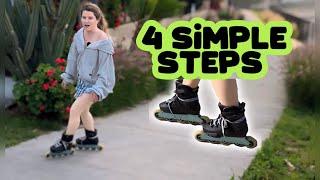 How to PARALLEL TURN on rollerblades!  4 steps