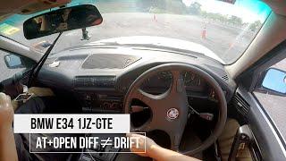 POV // BMW 520i E34 1JZ-GTE First Drift // Automatic + Open Differential