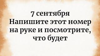 7 сентября - Напишите этот номер на своей руке и посмотрите, что произойдет.