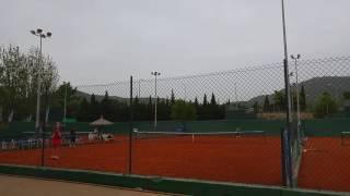 Sam Rayner training V Maria Bondarenko at Vilas Tennis Academy