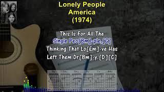 LONELY PEOPLE - America (1974) (Karaoke Sing-A-Long Lyrics & Guitar Chords) #oldies #gold #karaoke