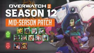 DVA & ARMOR Nerfs! | Overwatch 2 - EVERY HERO CHANGE for Mid-Season 12