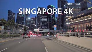 Singapore 4K - Driving Downtown - Sunset Drive