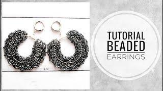 #МК - Ажурные серьги-кольца из бисера | #Tutorial - Openwork beaded earrings