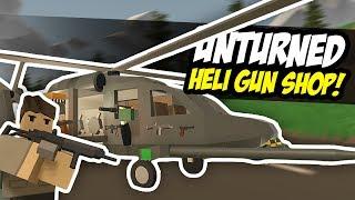 HELICOPTER GUN SHOP - Unturned Flying Store | Disaster Strikes! (Funny Moments)