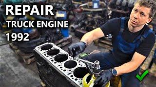 REPAIR OF THE MOTOR MAN D2866 1992 / STARTING / REPAIR COST. MAN TRUCK ENGINE REPAIR