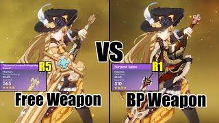 Navia Free Weapon vs BP Weapon - Damage Comparison - Genshin impact