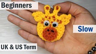 Giraffe head applique / Crochet Giraffe Easy Pattern For Beginners Baby Blanket  Applique / RAOCK