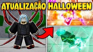 NOVA ATUALIZAÇÃO HALLOWEEN SHOWCASE + COMO PEGAR DOCES NO HEROES BATTLEGROUNDS (roblox)