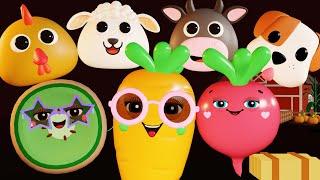 Veggies & Fruits Dance with Farm Animals - Baby Sensory Joy, Happy Kids Music