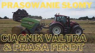 PRASOWANIE SŁOMY, CIĄGNIK VALTRA & PRASA FENDT