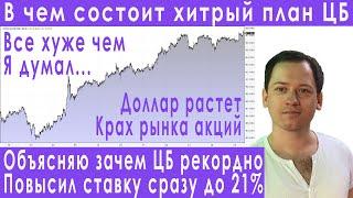 Срочно! ЦБ поднял ставку до 21% все хуже чем я думал обвал рынка акций причины курс доллара рубля