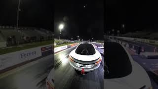 Tesla Plaid vs Truck 360 View 1/4mi race 9.46s at 146mph at 70% charge #tesla #teslaplaid #dragrace