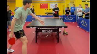 The coolest move in table tennis, pivot attack after serving,World Champion Fang Bo's training class