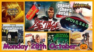 UFO's, LS Tags Guide, Street Dealers, Gun Van, Shipwreck Location Monday Oct 28th - GTA V Online