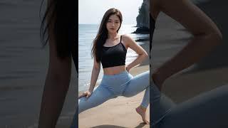 (4K AI Art) Blue leggings lookbook / 파란색 레깅스 룩북