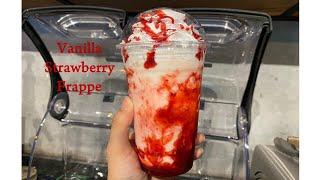 Cafe Vlog | Vanilla Strawberry Frappe | Frappe Drinks | Taste with new drinks