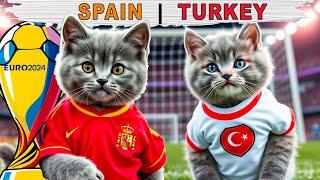 GET READY FOR FELINE FOOTBALL FUN: CATS KITTENS FACE OFF IN EURO CUP SEMIFINAL SPAIN VS TURKEY