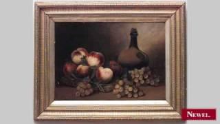 Antique Pair of gilt framed still life oil paintings of