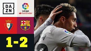 Lewy & Pique sehen Rot, doch Barca jubelt dank Raphinha: Osasuna - FC Barcelona 1:2 | LaLiga | DAZN