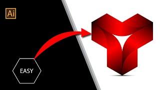 Modern Polygon Logo Design In Illustrator tutorials | 3D Logo Design 2023