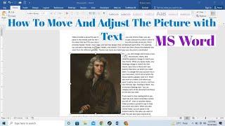 How To Adjust the Picture Along With Text In MS Word |  Fit Text Side By Side of an Image in Word