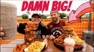 OH MY BURGER!!! STACKED BURGER CHALLENGE! Molly Schuyler Eats ~ Dan Kennedy Eats ~ Mom vs Food