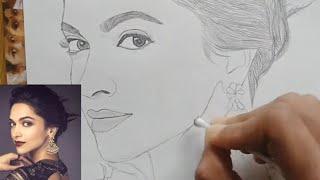 How to Draw Deepika Padukone sketch step by step |Deepika Padukone sketch step by step