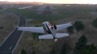 Bonanza crosswind take-off, pilotage/deadreckoning, and crosswind landings in X-Plane 11.5