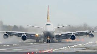 1 HOUR+ of Boeing 747 at Schiphol Airport - 66 Landings and Takeoffs by the Queen of the Skies