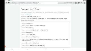 My account got banned from roblox for 1 day!