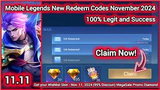 Mobile Legends Redeem Codes November 7 2024 - MLBB diamond Code + Upcoming 11.11 MegaSale Promo Dias