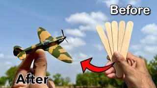 Build Model Aeroplane Using Ice Cream Sticks  | Spitfire Mark 1 | #how #aeroplane #diy