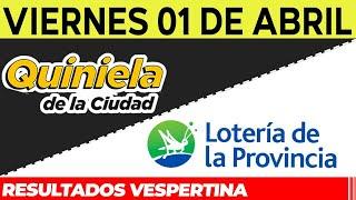 Resultados Quinielas Vespertinas de la Ciudad y Buenos Aires, Viernes 1 de Abril