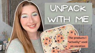 UNPACK WITH ME | What products did I actually use on vacation?