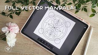 How to make vector mandala tutorial Affinity Designer iPad - Super easy tutorial