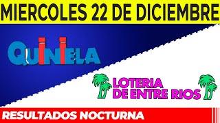 Resultados Quinielas nocturnas de Córdoba y Entre Rios Miércoles 22 de Diciembre