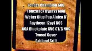 Fender Champion 600 - Tonestack Mod, Weber Blue Pup Alnico 8" , NOS Tubes, Tweed